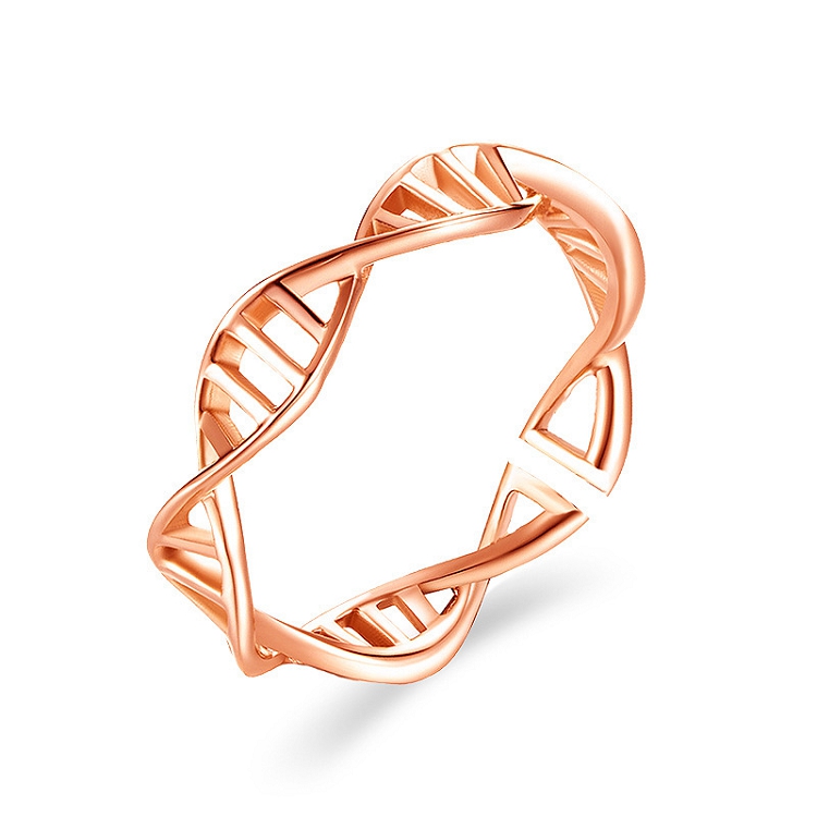 New hand ornaments cross stripe rose gold lady's ring fashion diamond-shaped fishbone opening ring ?